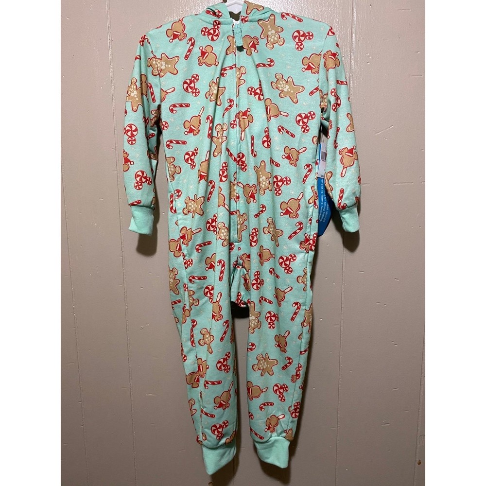 Disney Store Parks size 3 Christmas Zip Up Pajamas Mickey Mouse Ears NWT